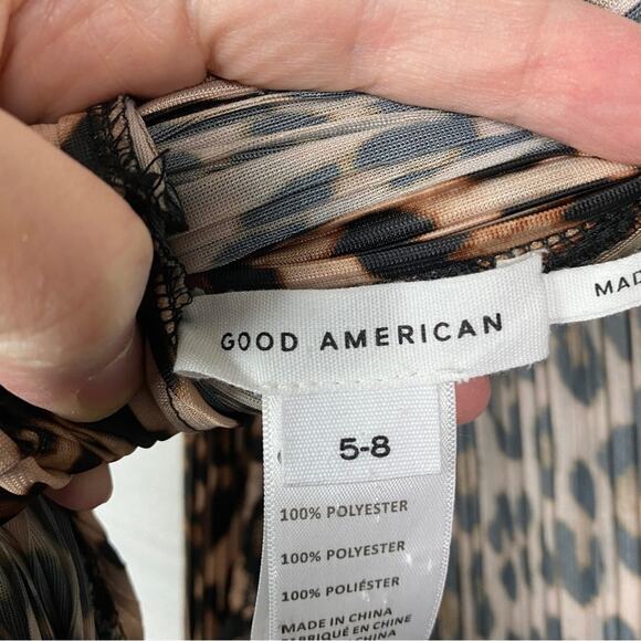 Good American Leopard Print Always Fits Plisse Knotted Romper Sz.5-8(2x-5X) NWT - Picture 9 of 16